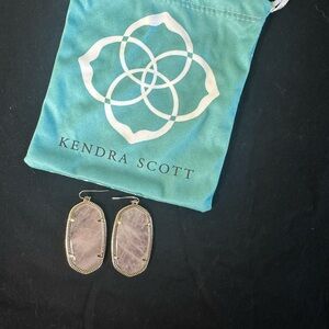 Kendra Scott Danielle Pink Rose Quartz Gold Earrings